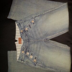 Blue Denim Overalls with Distressed Detailing